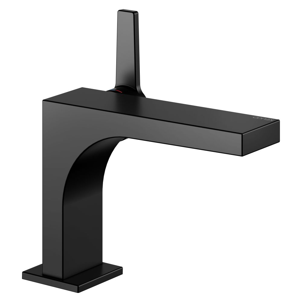 Mitigeur de lavabo Keuco Edition 11, 1 trou, sans évacuation, portée 136 mm, noir mat, 51104370100