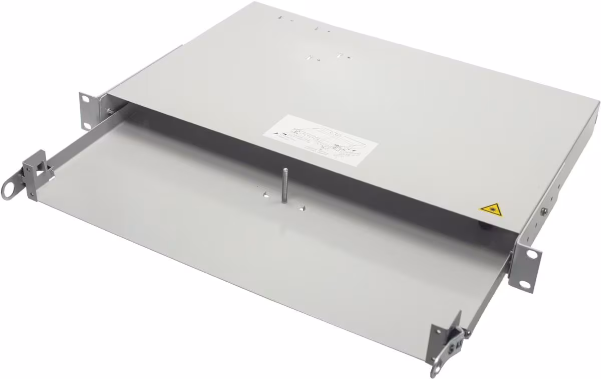 Boîtier Telegärtner 19" PROFI V 1HE avec gaine de protection pour fibres, gris (100021702)