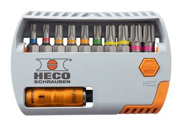 Sélecteur de mèches HECO Bit-Selector, HECO Drive, avec codage couleur - 11 pièces