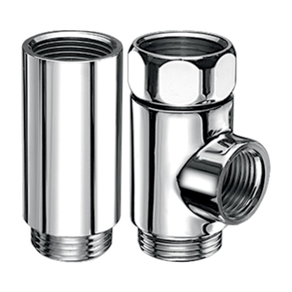 Schell T et pièce d'écartement avec écrou-raccord, DN 20 G 3/4", chromé