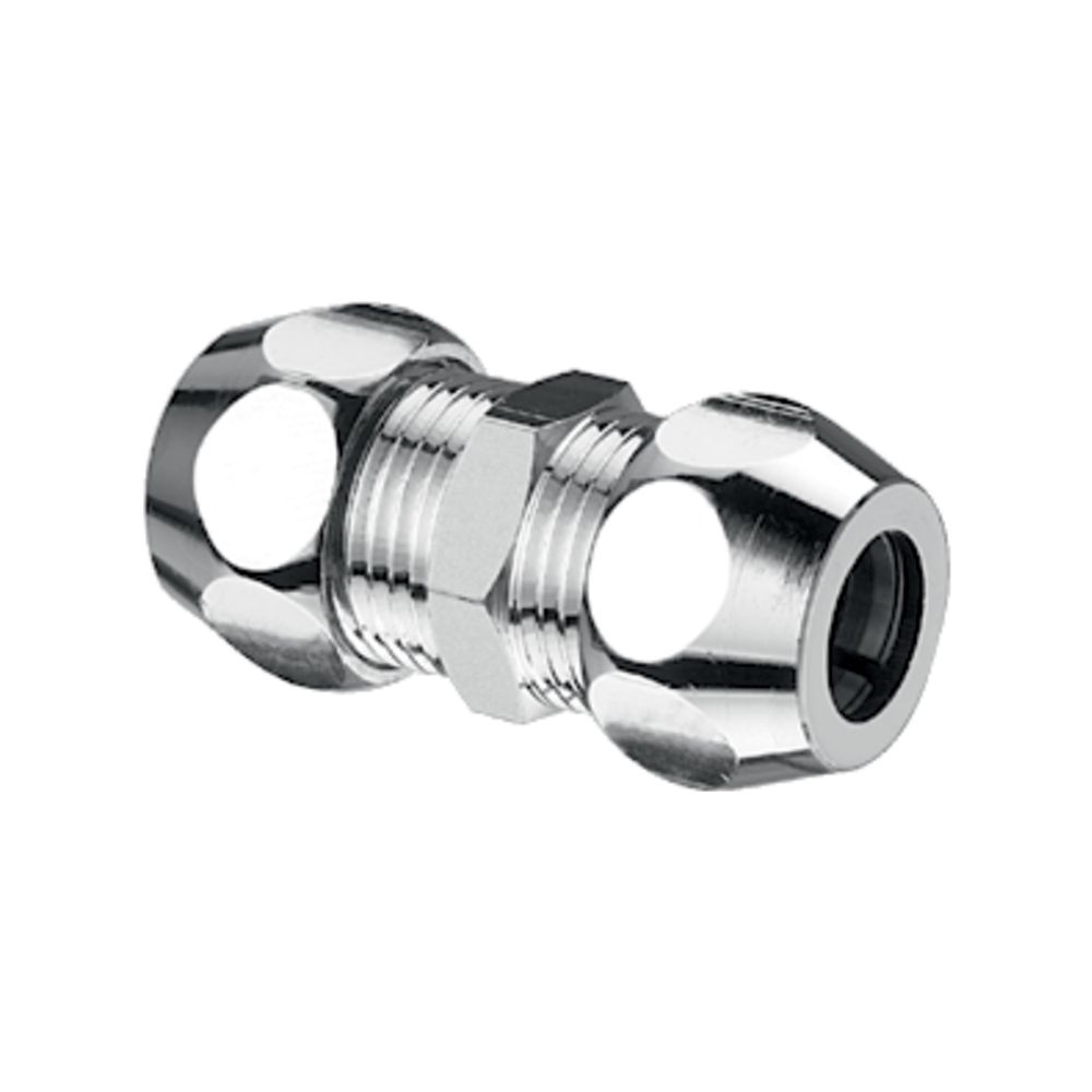 Schell Raccord double droit DN 15 G 1/2" mâle x 12, DN 10 G 3/8" mâle x 10, chromé