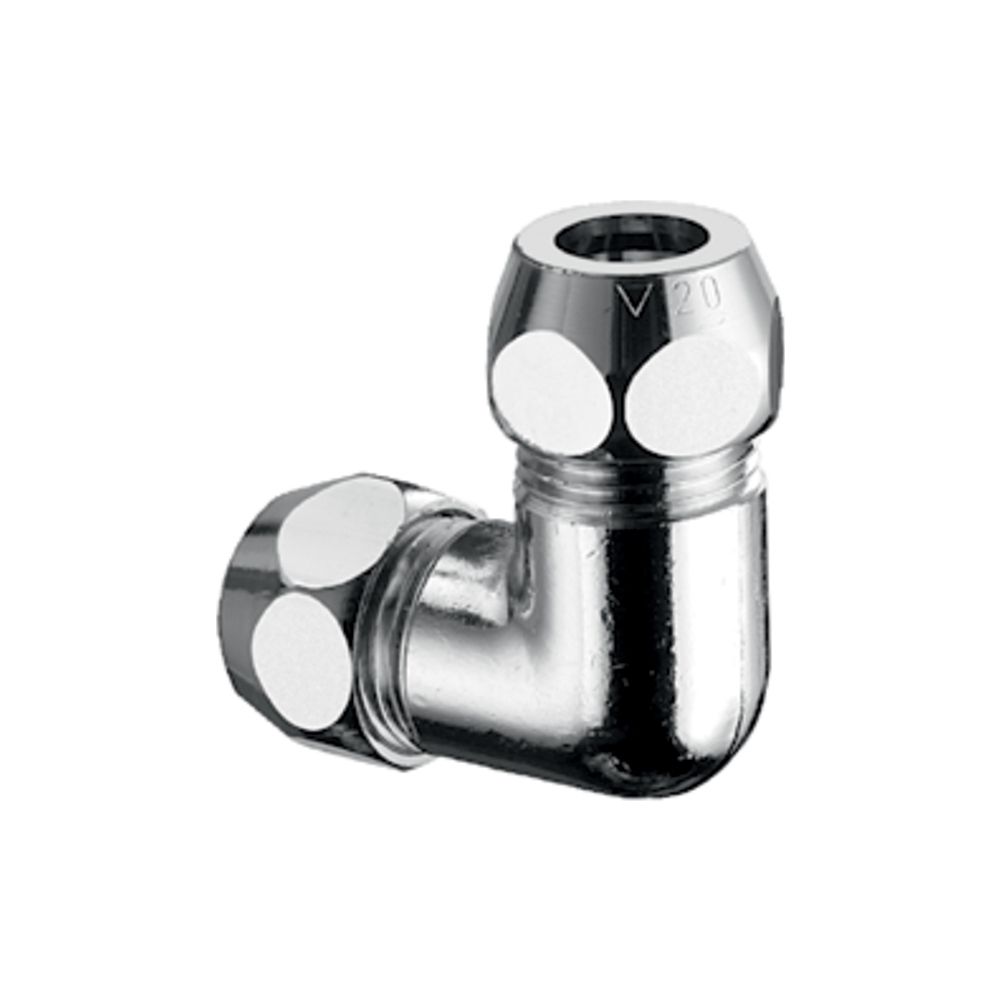 Raccord d'angle double Schell DN 10 G 3/8" AG x 3/8" AG, Ø 8 mm, chromé