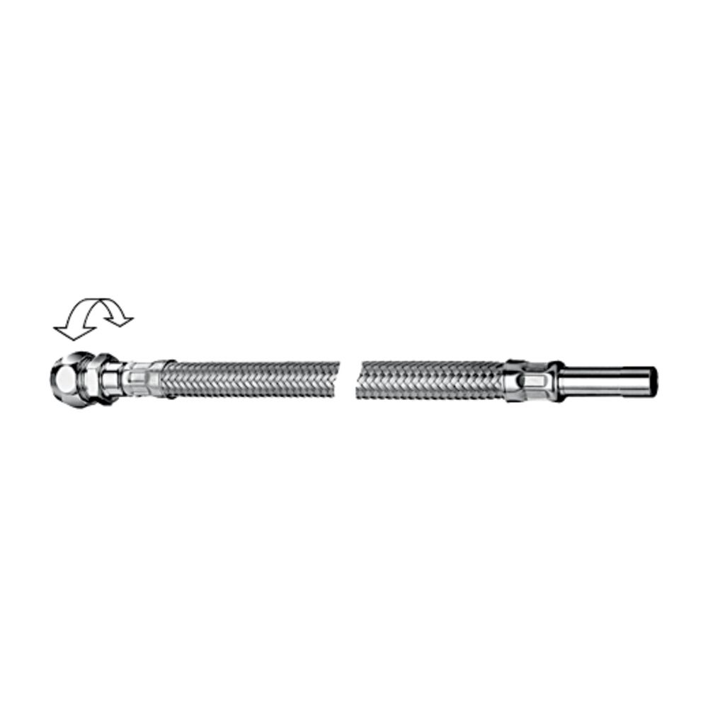 Schell Schlauch Clean-Flex S, raccord tournant 3/8", embout tubulaire Ø 10 mm, longueur 500 mm, fourni sans écrou, chromé
