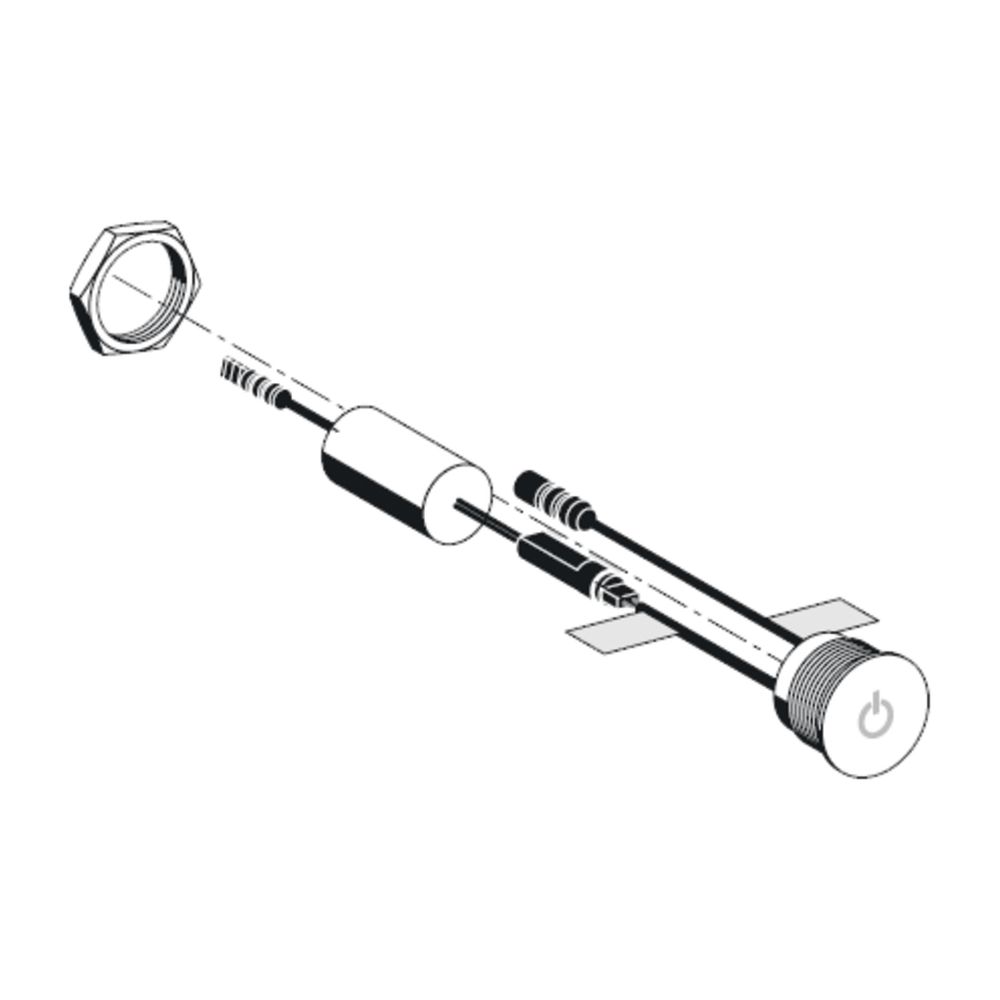 Bouton-poussoir piézoélectrique Schell 12V pour douche, chromé