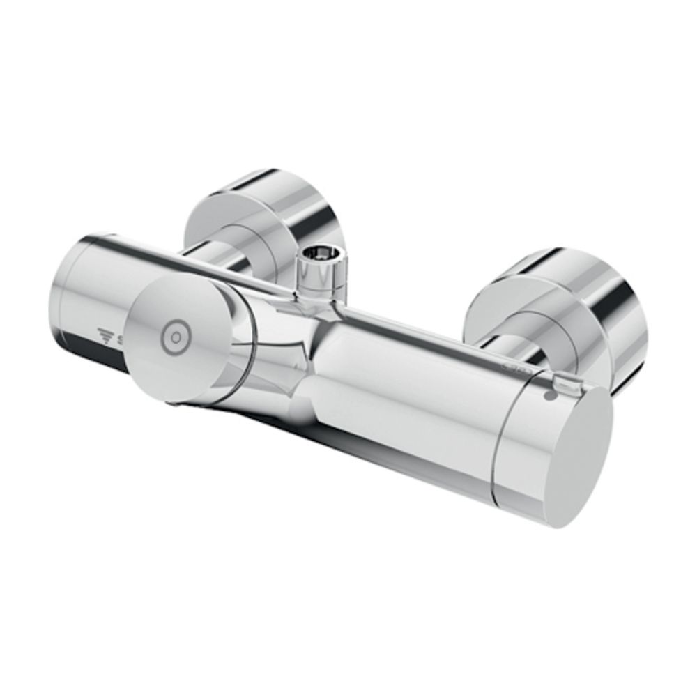 Schell Vitus VD-SC-T/o robinetterie de douche en saillie, eau mitigée, mitigeur thermostatique à fermeture automatique, raccordement supérieur, 2 x DN 15 G 1/2", chromé