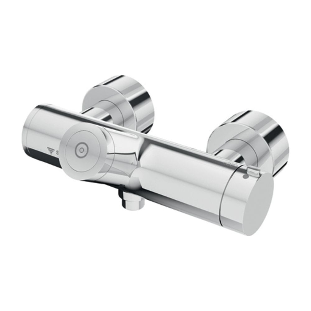 Schell Vitus VD-C-T/u Robinet de douche apparent Vitus VD-C-T/u, eau mitigée, CVD, thermostatique, raccordement par le bas, 2 x DN 15 G 1/2", chromé