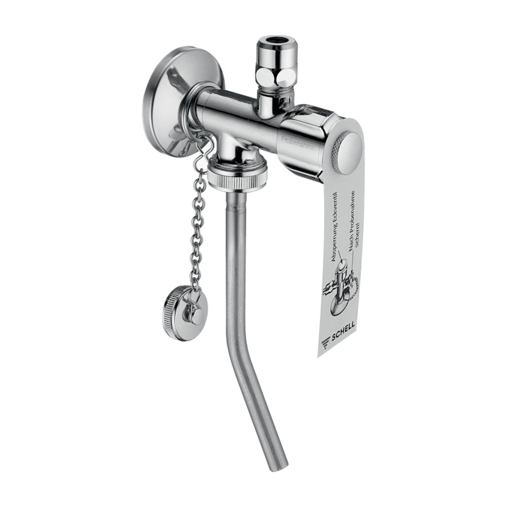 Robinet d'angle de prélèvement Schell à tige longue, ASAG easy, DN 15 G 1/2", chromé