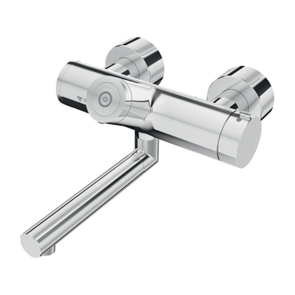 Schell Vitus VW-C-T Robinet de lavabo apparent Vitus VW-C-T, eau mitigée, CVD, thermostatique, bec 210 mm, 2 x DN 15 G 1/2", chromé