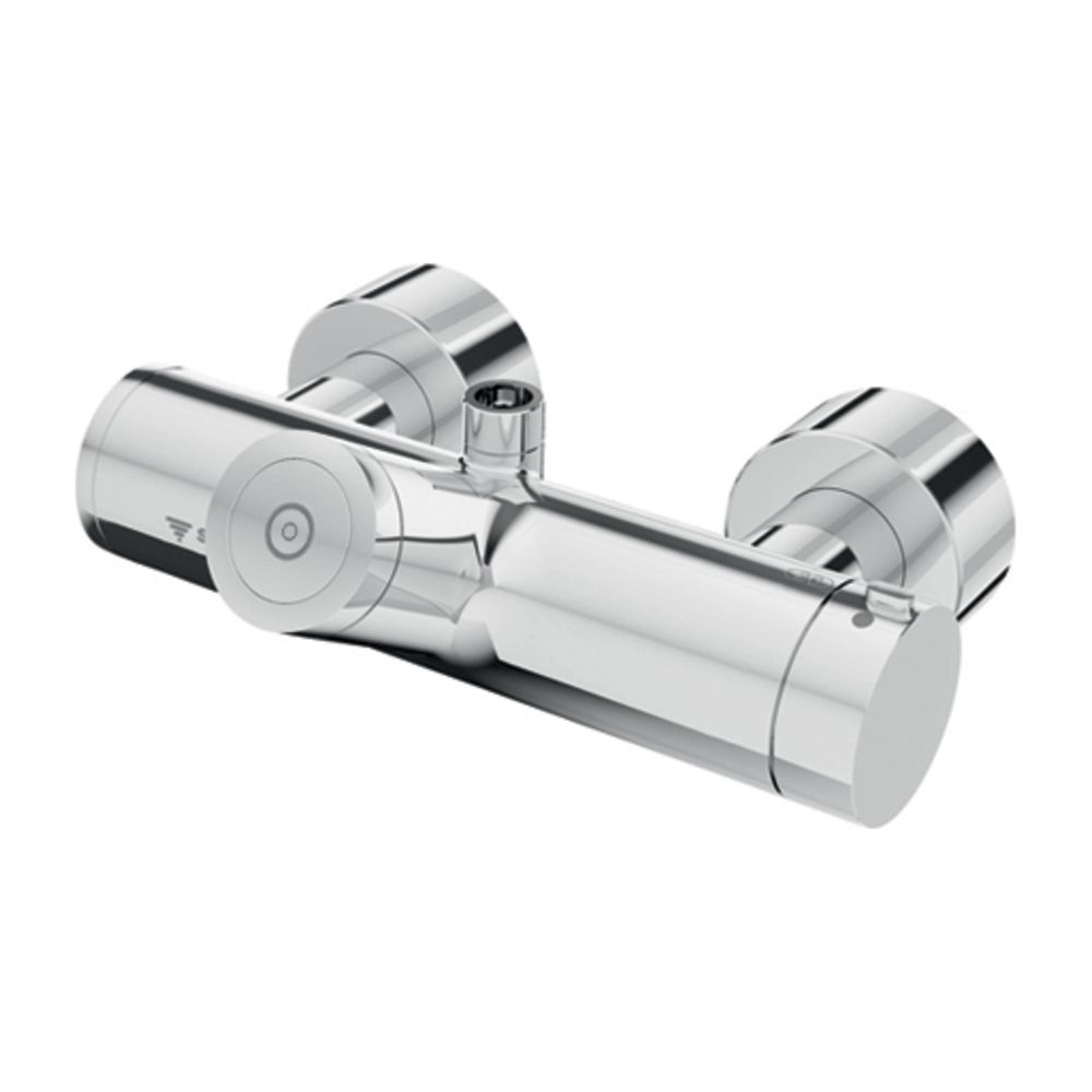 Schell Vitus VD-C-T/o Robinet de douche apparent, eau mitigée, CVD, thermostatique, commande manuelle TD, raccordement par le haut, 2 x DN 15 G 1/2", chromé