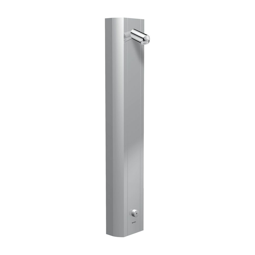 Panneau de douche Schell Linus DP-SC-V avec eau prémélangée, 2x DN 15 G 1/2", bras aérosol Duko, aluminium anodisé