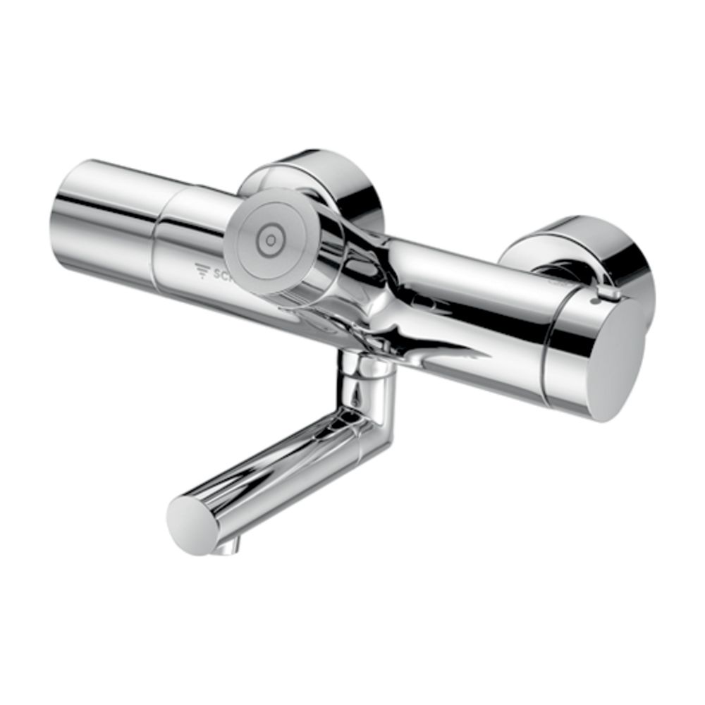 Robinetterie de lavabo Schell Vitus VW-C-T électronique en saillie, eau mitigée, mitigeur thermostatique, CVD SWS, TD, bec de 210 mm, chromé