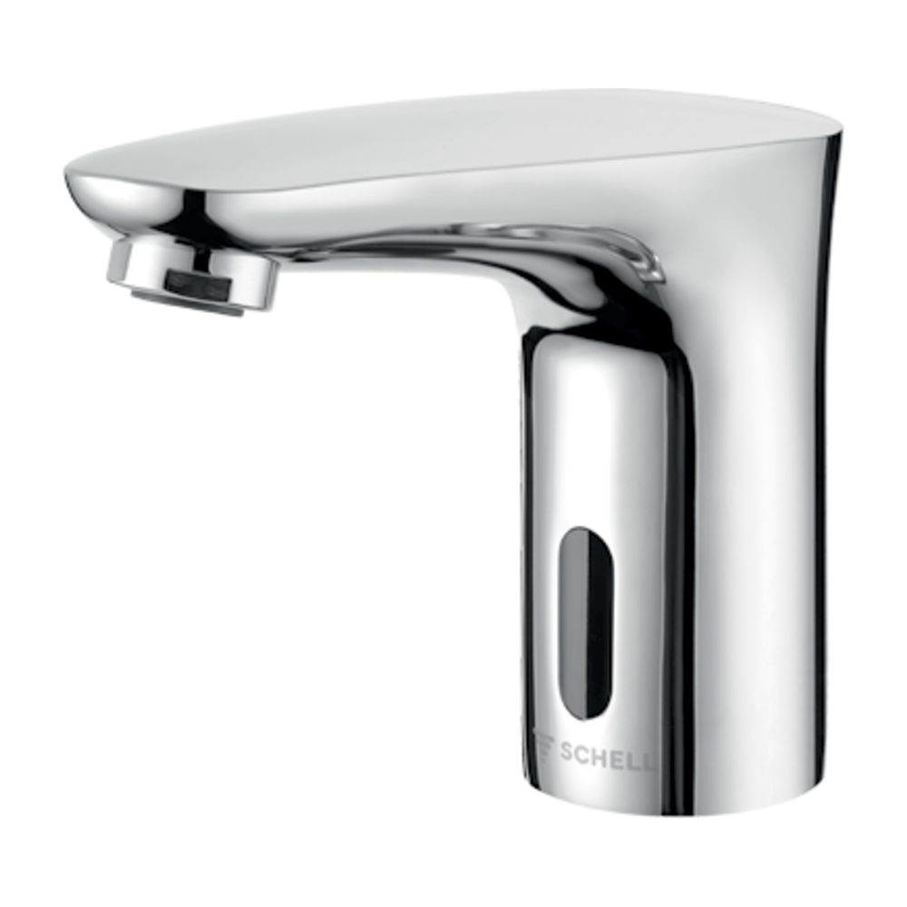 Robinetterie de lavabo électronique SCHELL Modus E HD-K, robinet sur colonne haute pression eau froide, alimentation par piles, chromé
