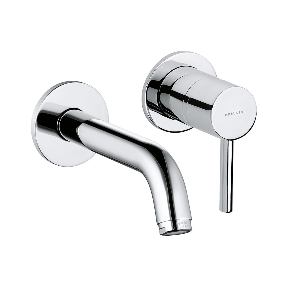 Mélangeur KLUDI BOZZ pour lavabo mural à deux trous, monocommande, portée 180 mm, chromé