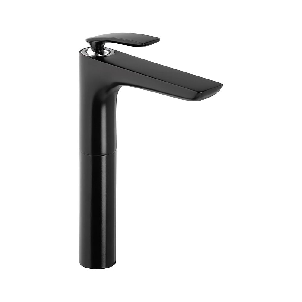 Mitigeur monocommande KLUDI BALANCE pour cuvette de lavabo, hauteur de bec 272 mm, finition noir mat/chrome