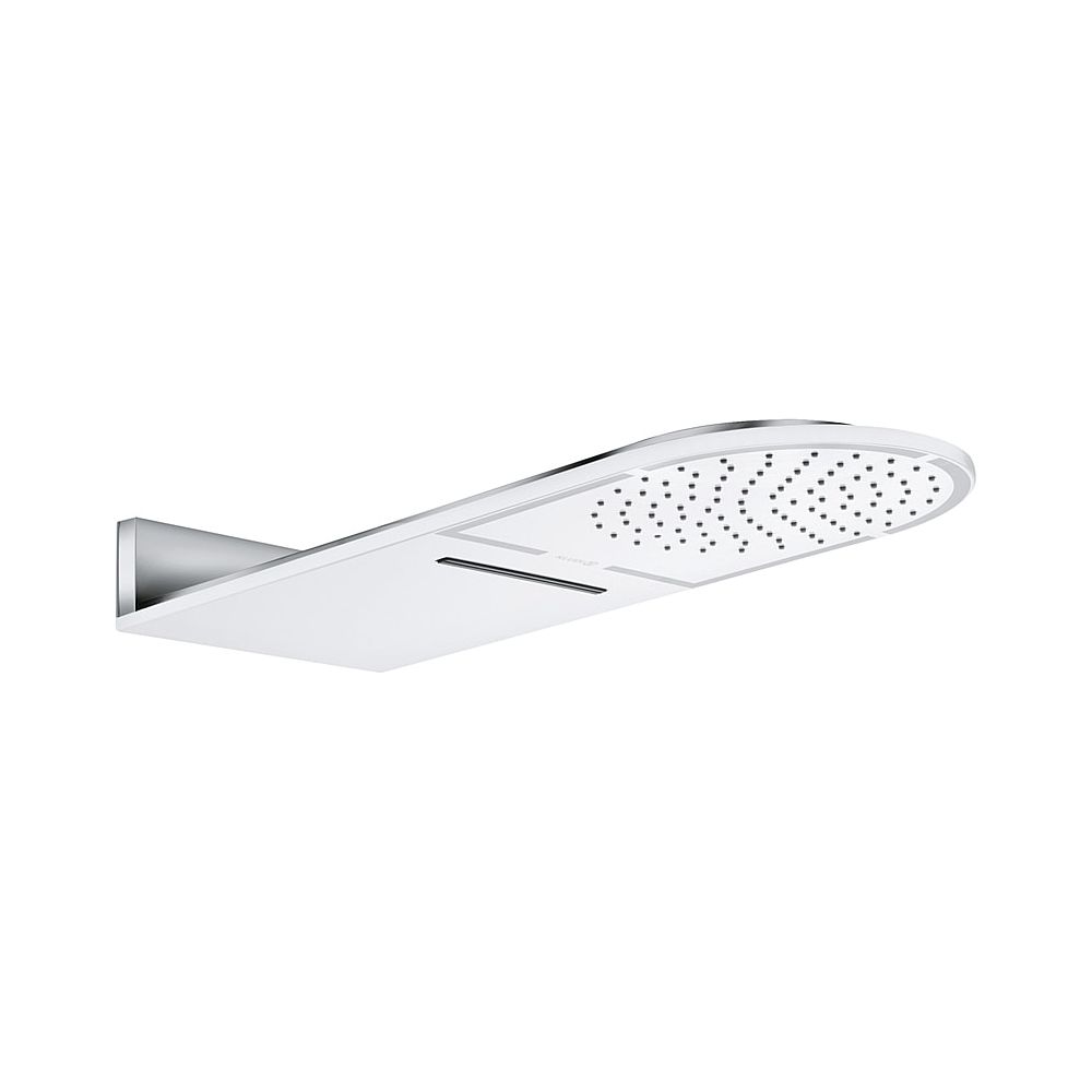Pommeau KLUDI A-QA pluie/douche arrondi 300 mm large chromé/blanc