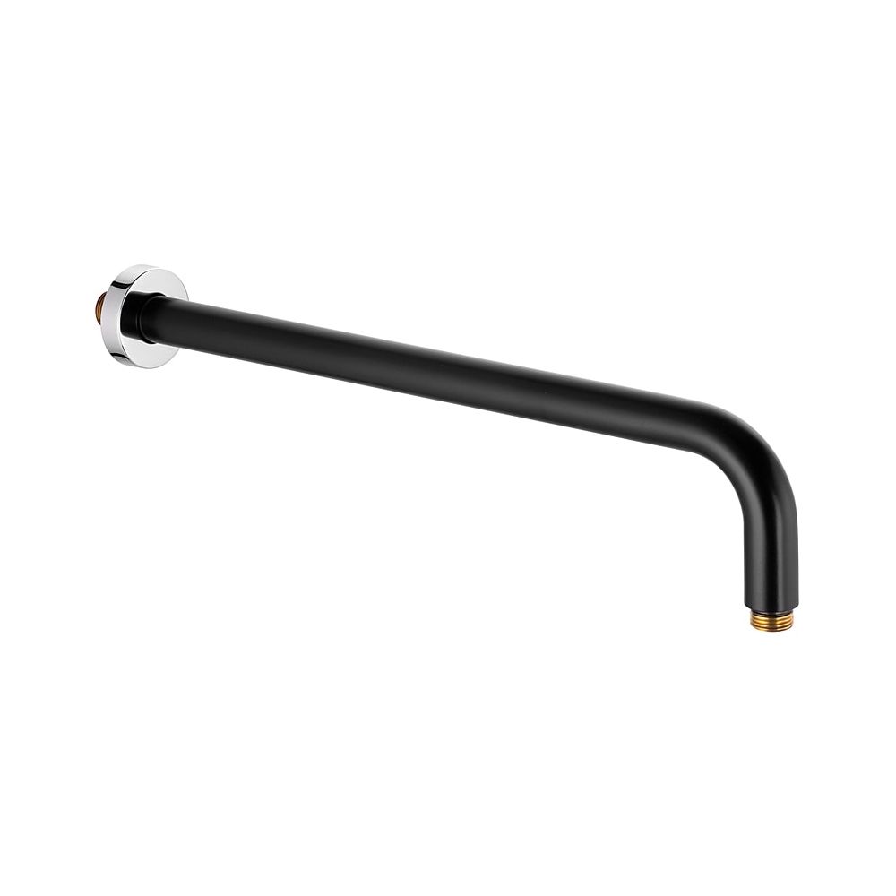 Bras de douche KLUDI A-QA 400 mm - Rosette murale noir mat/chrome