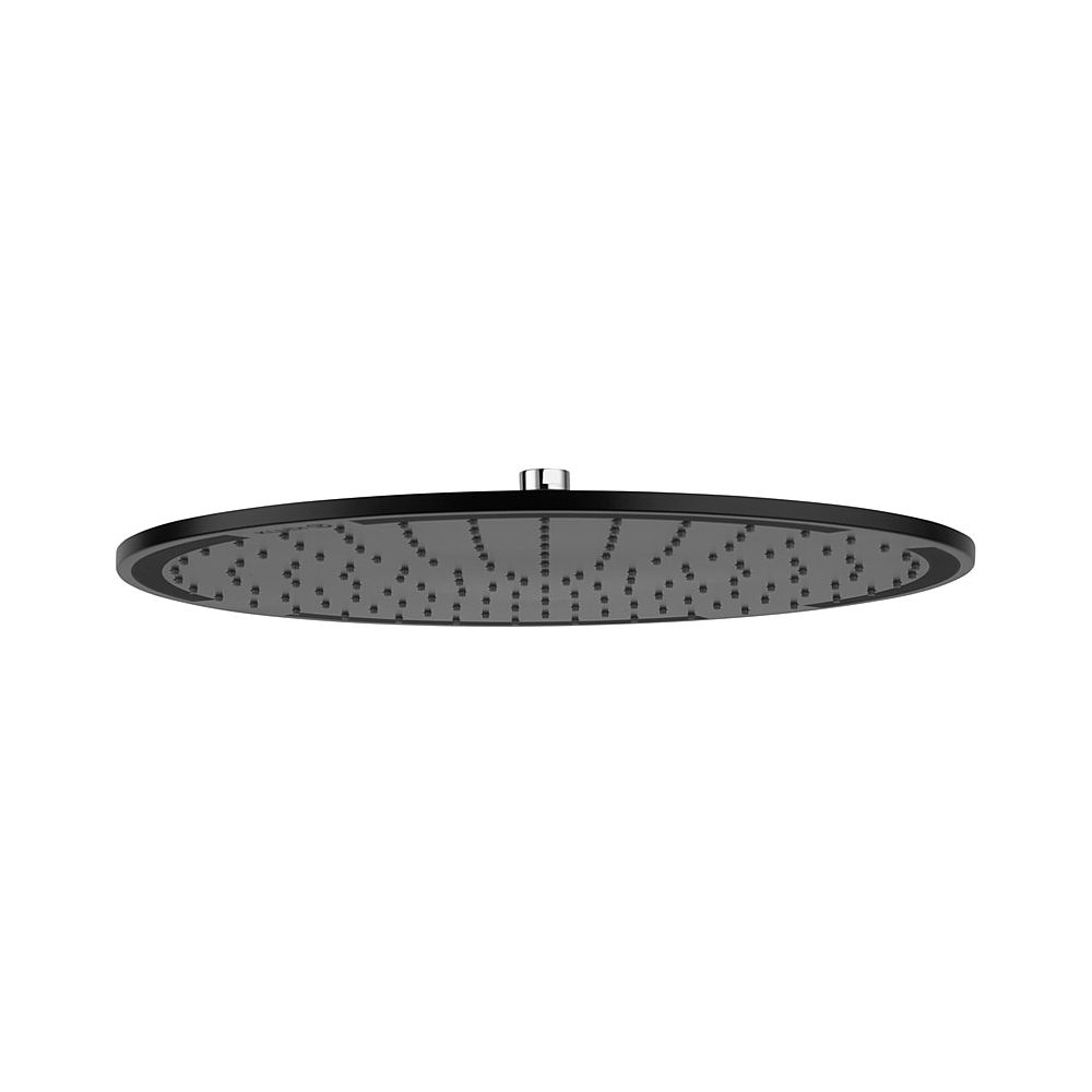 Pommeau de douche KLUDI A-QA tête plate 400 mm noir mat/chrome