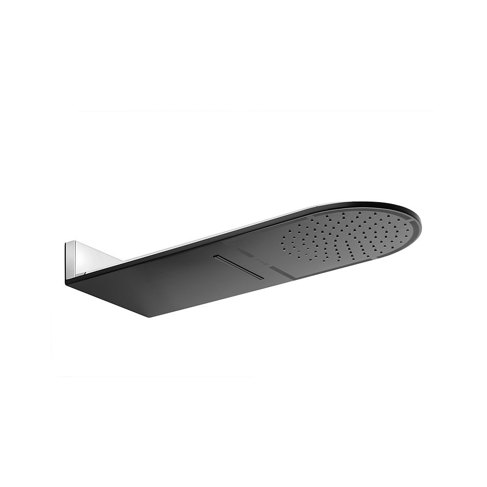 KLUDI A-QA Douchette de tête pluie/douche 300 mm large noir mat/chromé