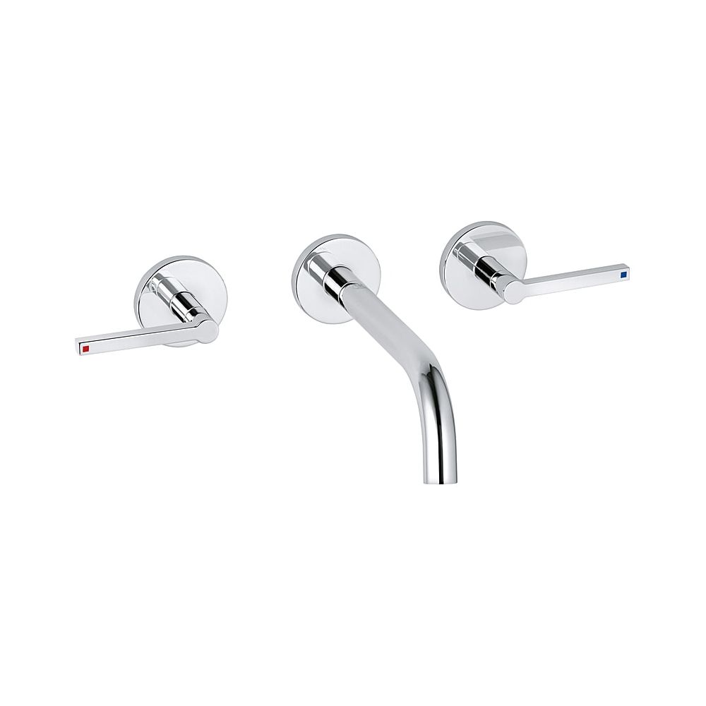 Robinetterie KLUDI NOVA FONTE PURISTIC pour lavabo 3 trous, montage mural encastré 180 mm, chromé