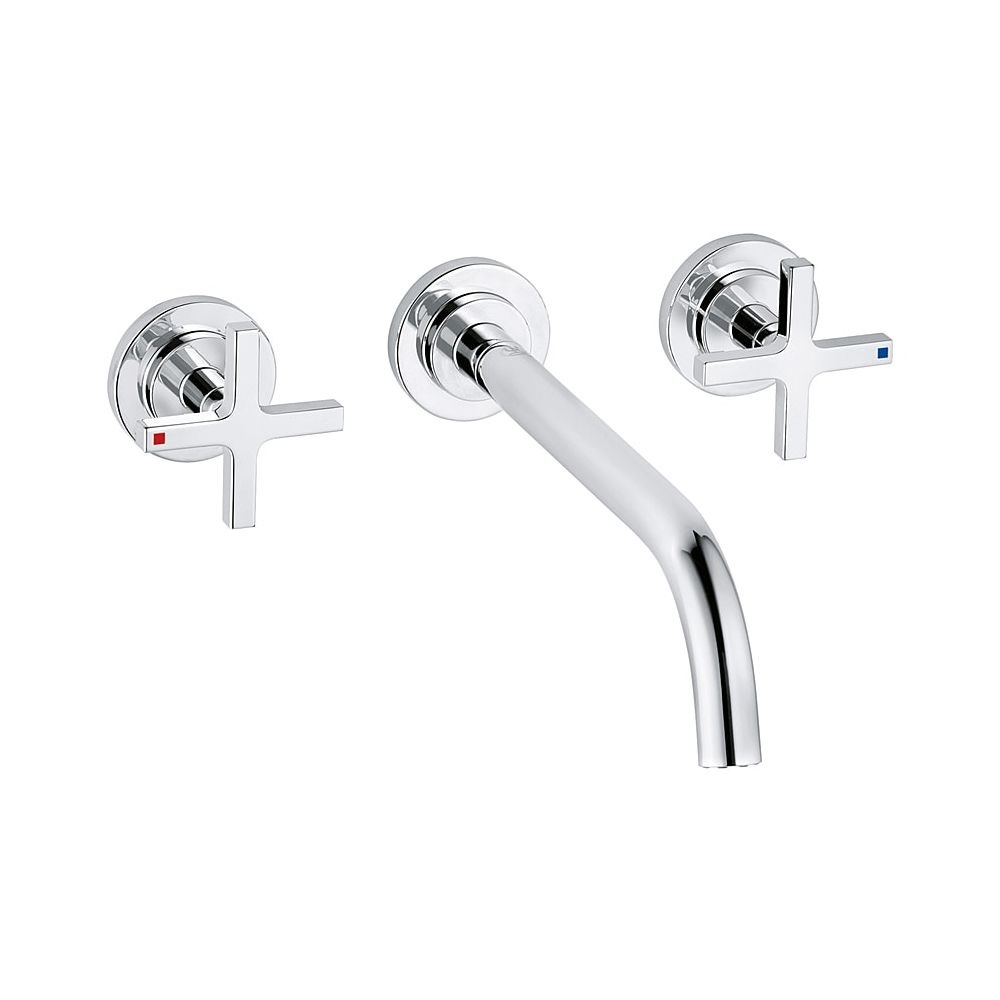 Robinetterie de lavabo KLUDI NOVA FONTE CLASSIC montage mural encastré 240 mm chromé