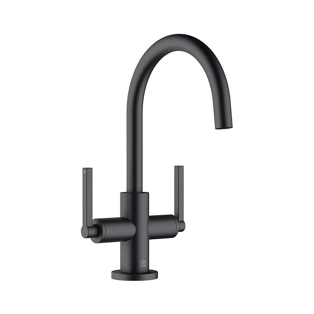 Robinetterie KLUDI NOVA FONTE pour lavabo PURISTIC montage à un trou mat noir