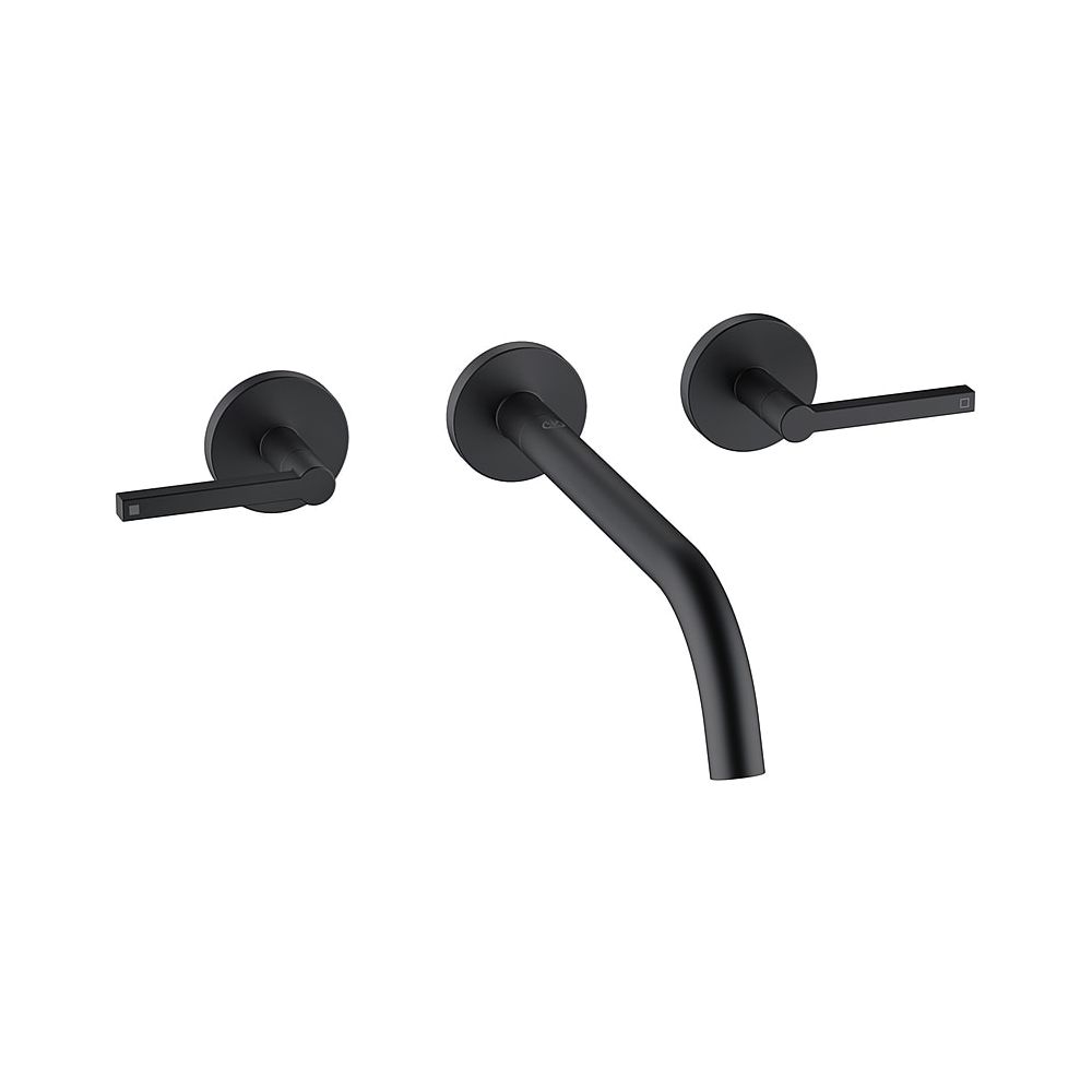 KLUDI NOVA FONTE mitigeur sous-encastré PURISTIC 3 trous montage mural 240 mm noir mat