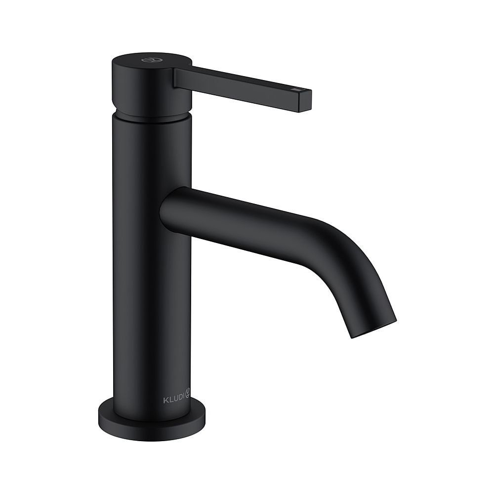 Mélangeur monocommande KLUDI NOVA FONTE Pura pour lavabo 75 avec système Push-Open noir mat