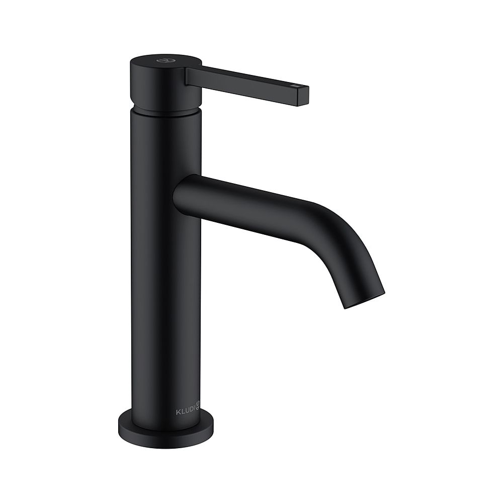KLUDI NOVA FONTE Pura Mitigeur de lavabo à une commande 100 avec poussoir d'ouverture noir mat
