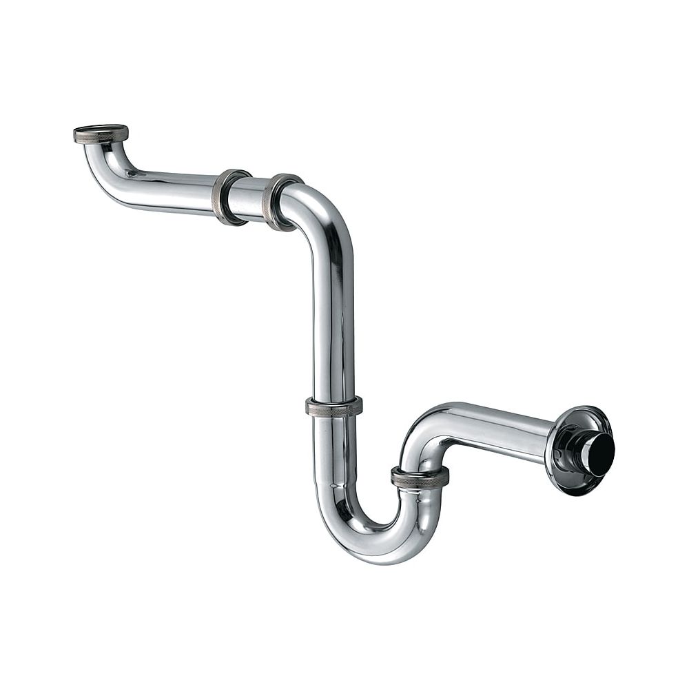 Siphon de lavabo et bidet KLUDI avec obturateur anti-odeur G1 1/4 x 32 mm chromé