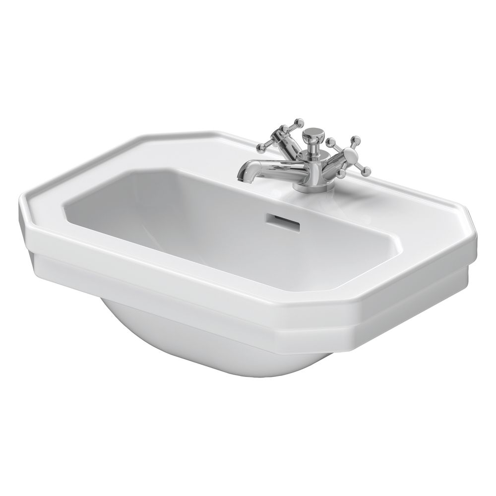 Lavabo Duravit Série 1930 365x500x195 mm, blanc brillant, octogonal, 1 emplacement de lavage/trou central, avec trop-plein