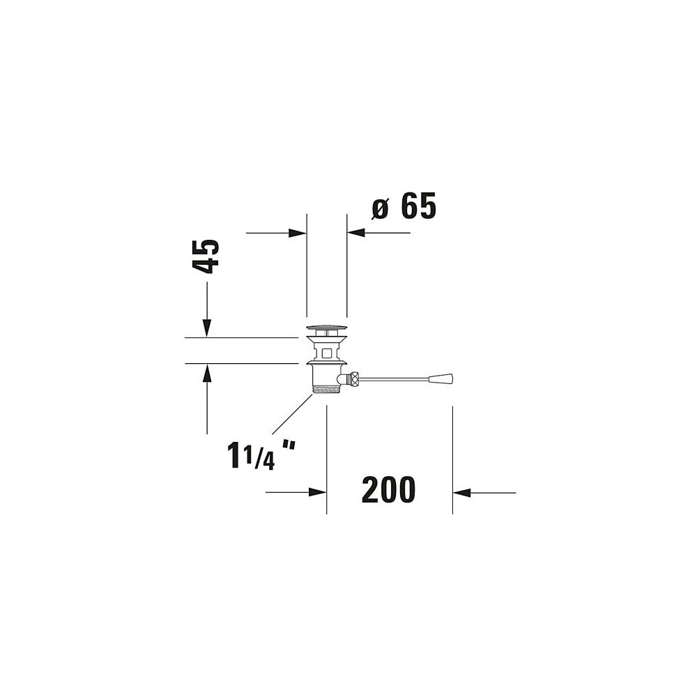 Robinet à levier coudé Duravit, commande horizontale, chromé