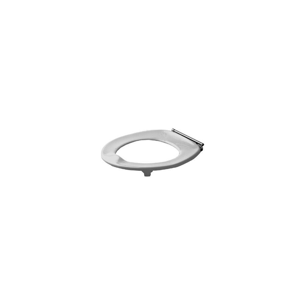 Anneau de siège WC Duravit Architec blanc brillant 384x41x423 mm, avec tampon angulaire, arbre de charnière continu, charnières en acier inoxydable