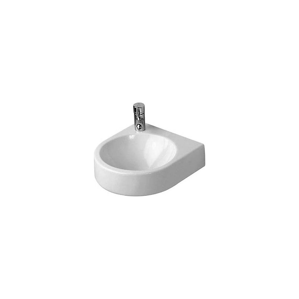Lavabo Duravit Architec 380x360x150 mm, blanc brillant, demi-rond, 1 emplacement de lavage centré, 1 trou pour robinetterie, sans trop-plein