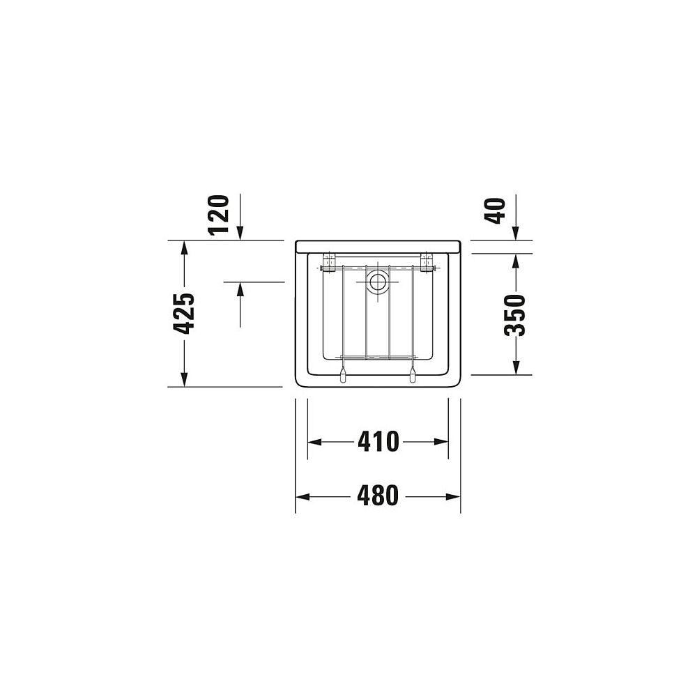 Duravit Starck 3 vasque d'évacuation 480 mm, blanc brillant, rectangulaire, sans trop-plein