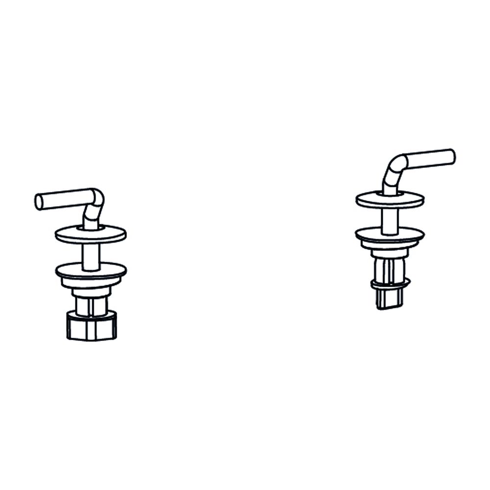 Ensemble de charnières Duravit pour abattant WC sans fermeture automatique, acier inoxydable, 0061391000