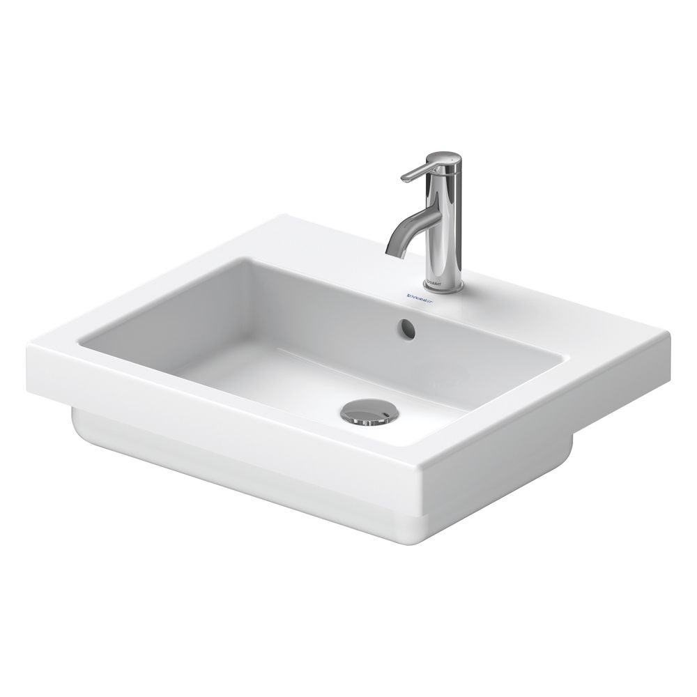 Duravit Vero meuble-lavabo encastrable 465x550x180mm, blanc brillant, avec trou de robinetterie/débord, 1 trou, encastrable par le haut