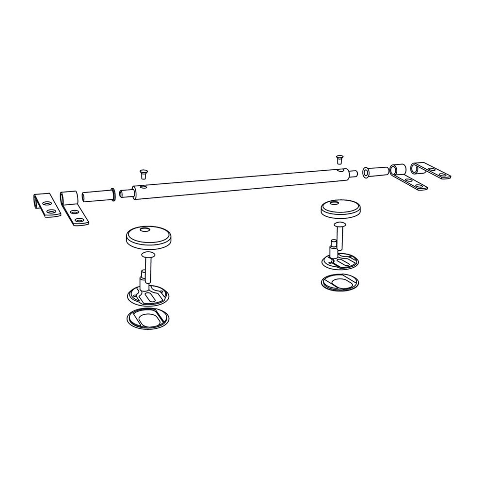 Kit de charnières pour siège WC sans système d'abaissement automatique Duravit, acier inoxydable, 0061601000