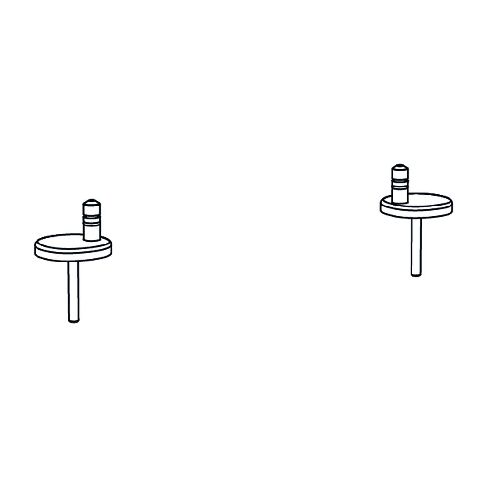 Jeu de charnières pour siège de WC Duravit avec/sans fermeture automatique, acier inoxydable, 0061631000
