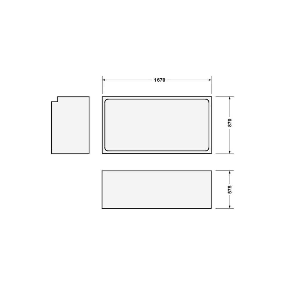 Duravit Starck Support de baignoire 870x1670x570mm, Rectangulaire, paroi latérale droite pour 700337