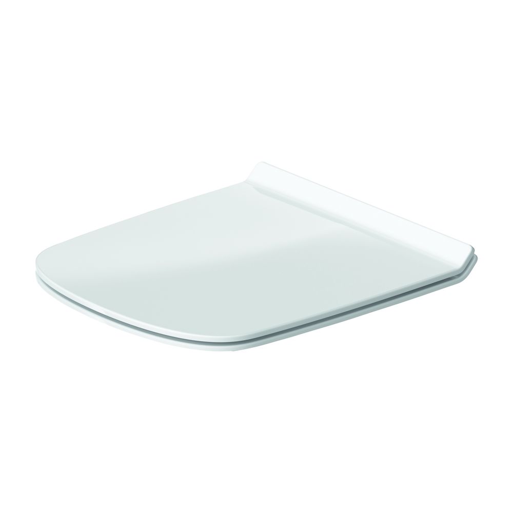 Siège WC Duravit DuraStyle en forme de D, blanc haut brillant, 359x43x423 mm, sans fermeture automatique, charnières en acier inoxydable
