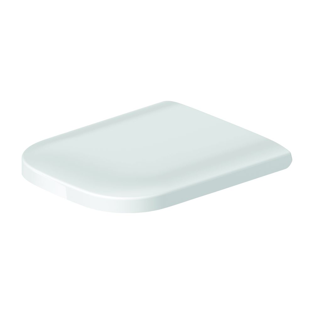 Abattant WC Duravit Happy D.2 en forme de D, blanc, HG 359x43x430 mm avec abattant automatique, garniture de siège amovible, charnières en acier inoxydable, chevauchant