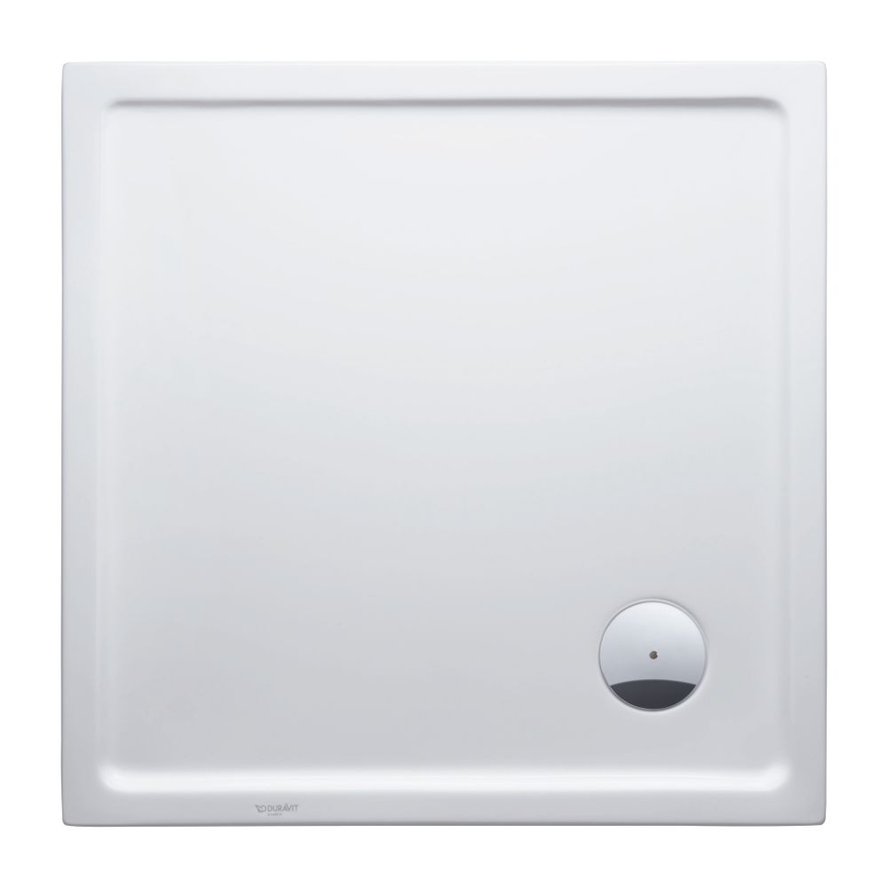 Duravit Starck Slimline Receveur de douche 800x800x45mm, carré, blanc, en acrylique sanitaire, évacuation en coin, hauteur 45mm