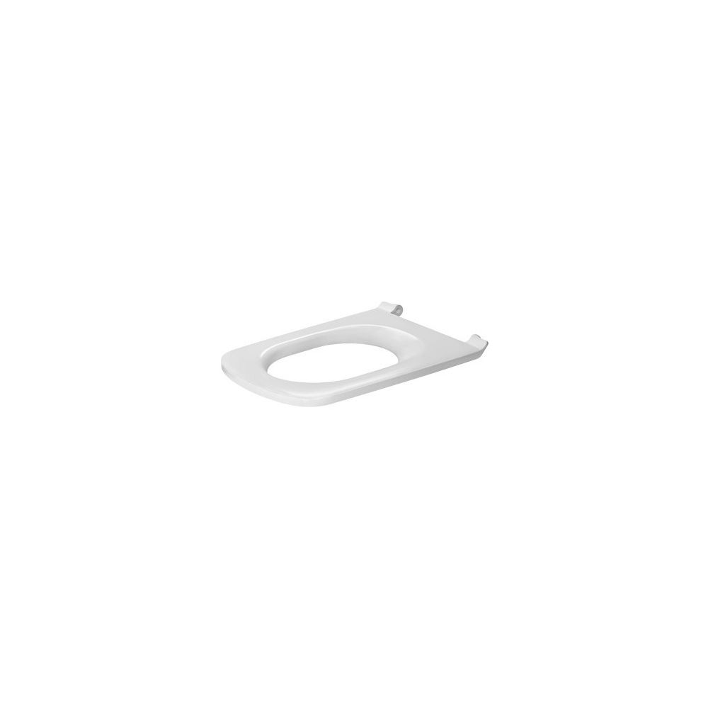 Anneau de siège WC Duravit DuraStyle, blanc brillant, 378x45x505 mm (allongé), tampon angulaire, arbre de charnière traversant, charnières en acier inoxydable