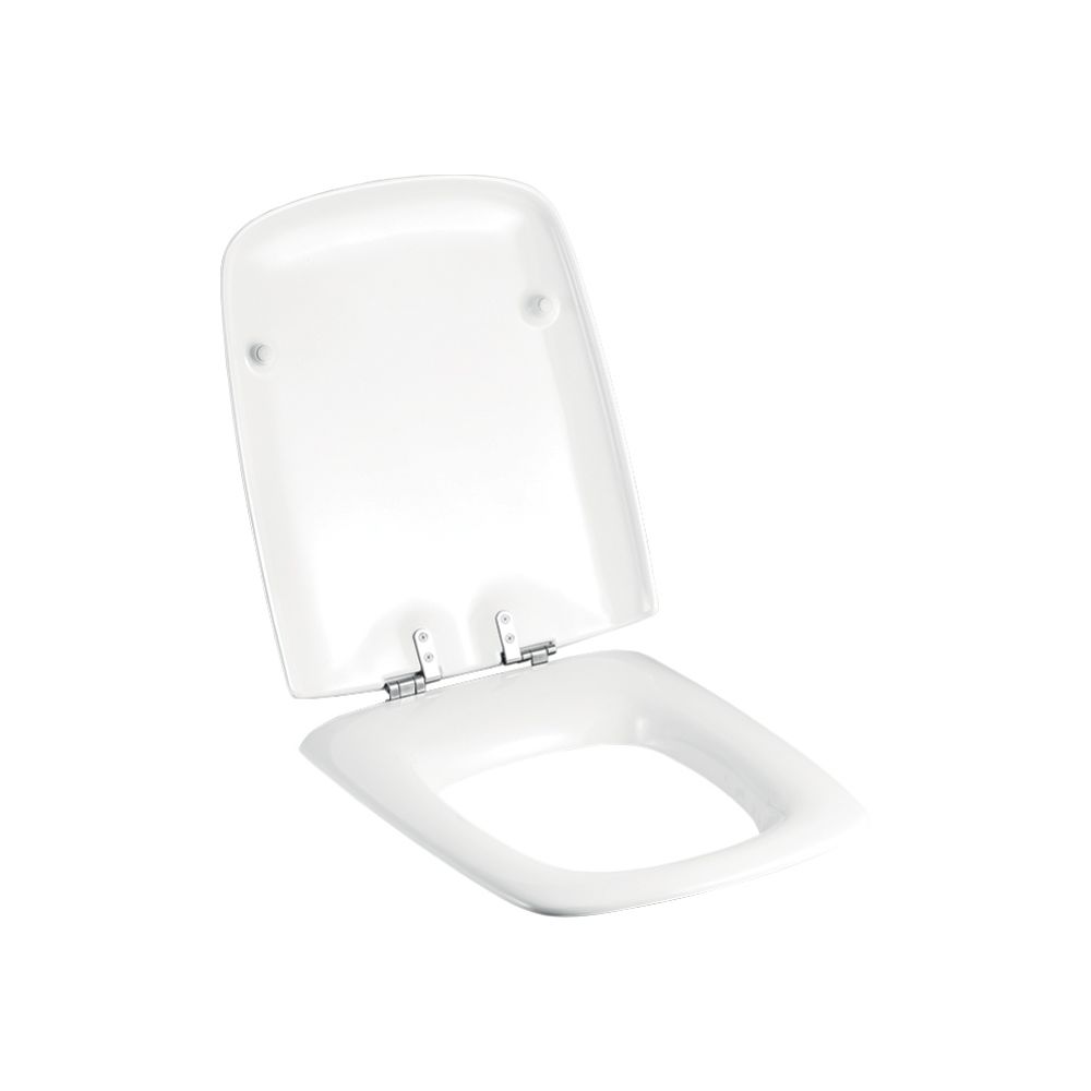 Siège de WC Geberit Cavelle sans fermeture automatique, fixation par l'avant, blanc/brillant