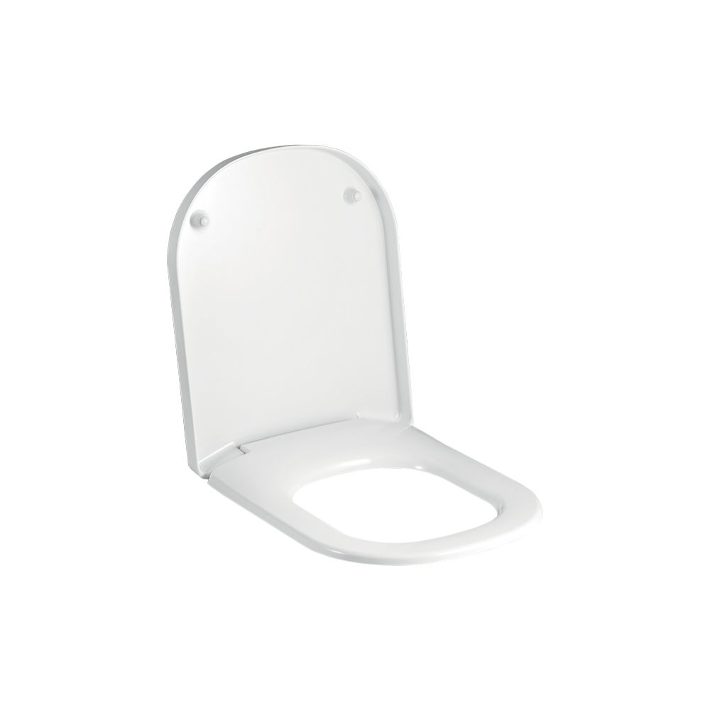 Siège WC Geberit Renova Plan, design angulaire, fixation par le haut avec fermeture automatique, blanc brillant