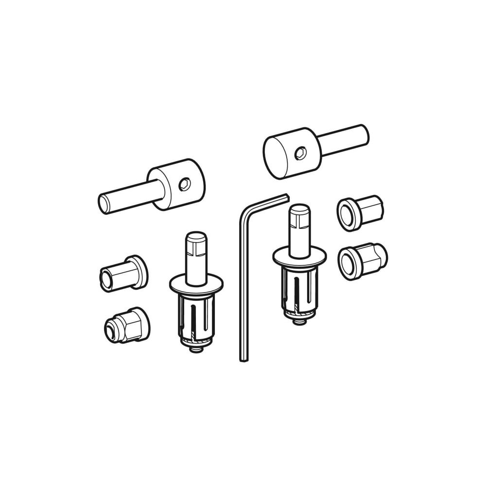 Charnières Geberit pour WC-Sitz Vitelle, Acier inoxydable, 598144000