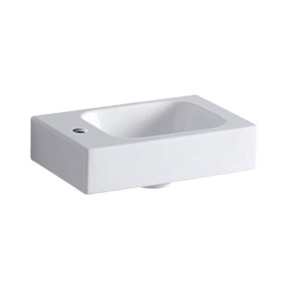 Lavabo Geberit iCon, 38x13,5x28 cm, trou de robinet à gauche, sans trop-plein, blanc/KeraTect