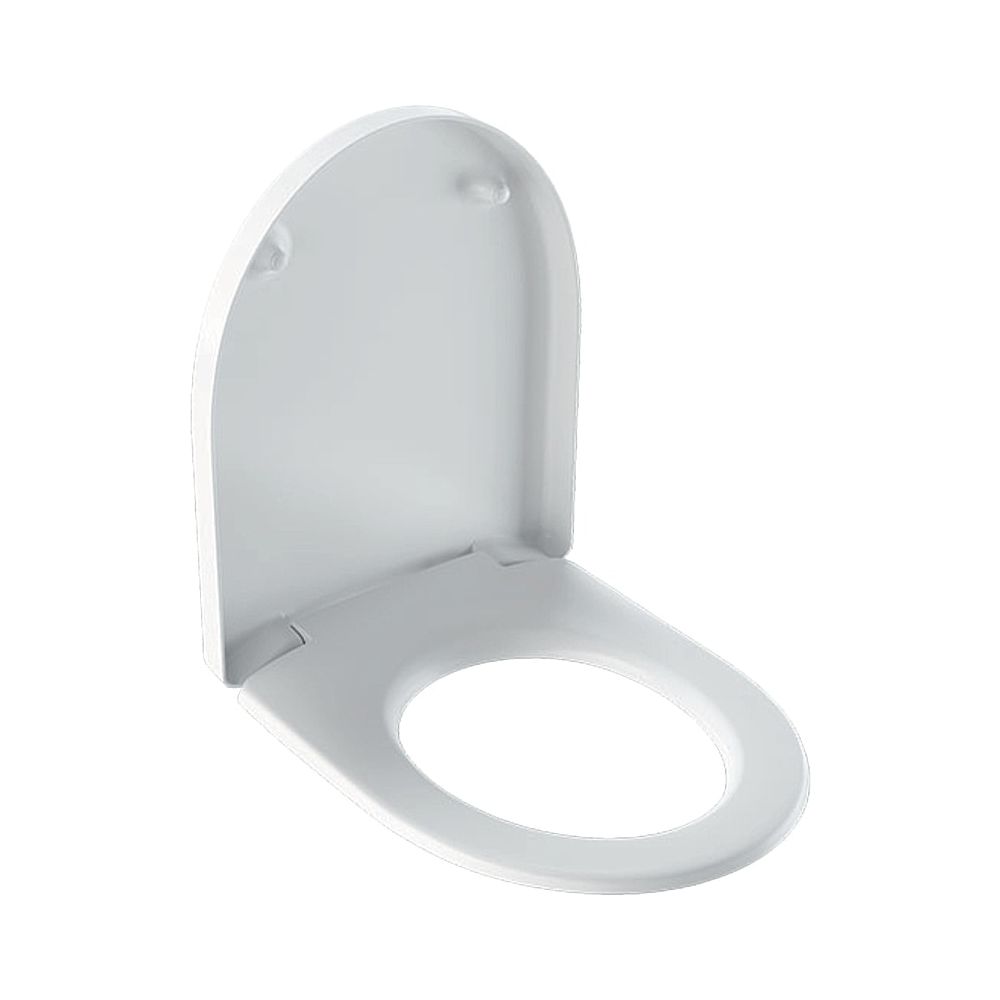Siège WC Geberit iCon avec fermeture automatique, sans charnières Quick-Release, fixation par le haut, blanc/brillant
