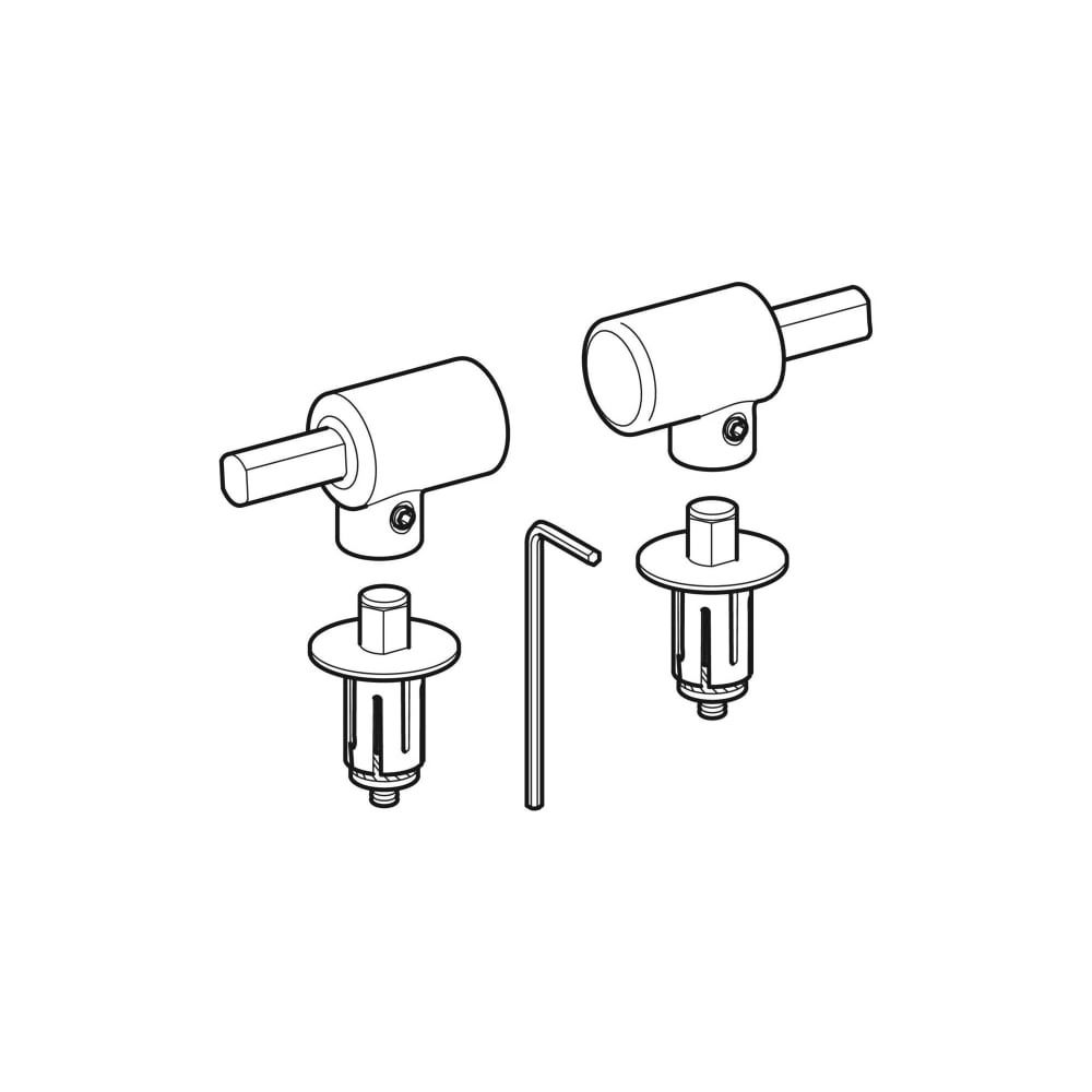 Charnières Geberit pour siège WC Flow, avec fermeture automatique, chromé, 598054000