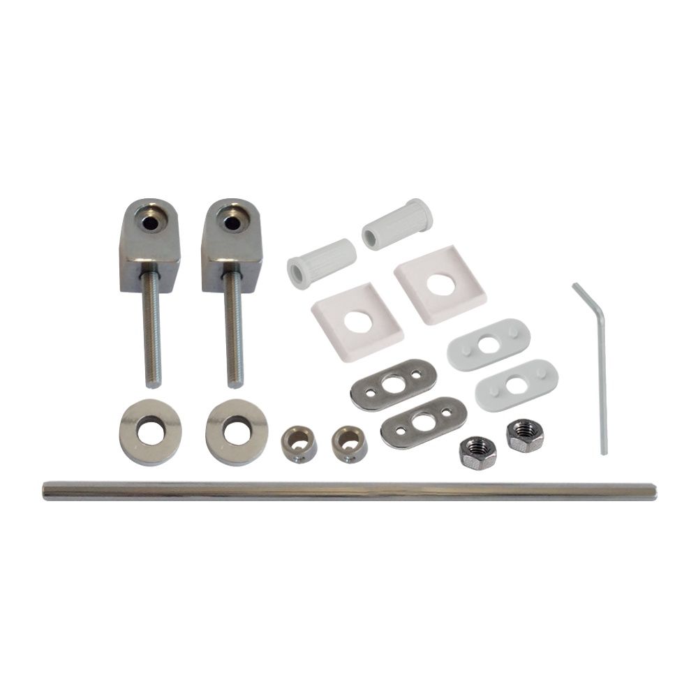 Charnières Geberit pour anneau de WC Renova Comfort, inox, fixation par le bas, 598071000